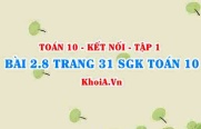 Bài 2.8 trang 31 SGK Toán 10 tập 1 Kết nối tri thức